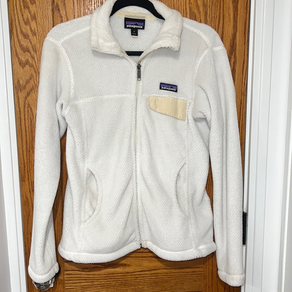 Patagonia Fleece Jacket White Small Coat
